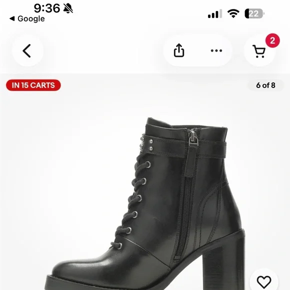 Harley-Davidson Adina Lace-Up Moto Boots Women’s 7 Black Leather Block Heel - Picture 4 of 7